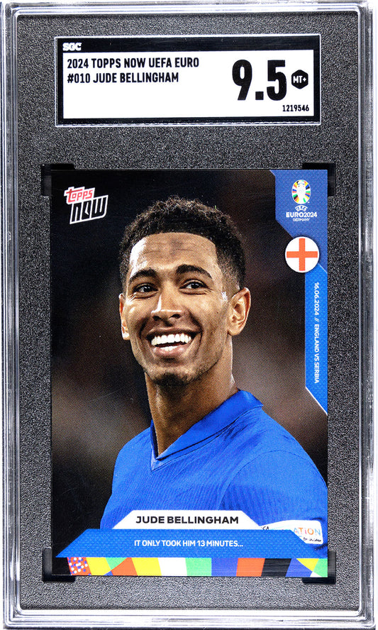 Jude Bellingham - 2024 - Topps Now Euro - England - #010 - SGC 9.5 - World Trading Cards - Football Card - Chrome Graded