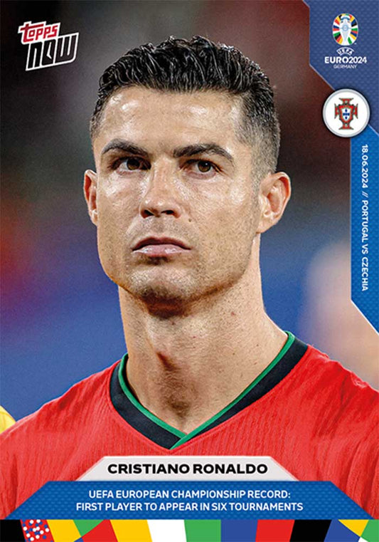Cristiano Ronaldo - 2024 - Topps Now Euro - Portugal - #015 - World Trading Cards - Football Card - RAW Trading Card