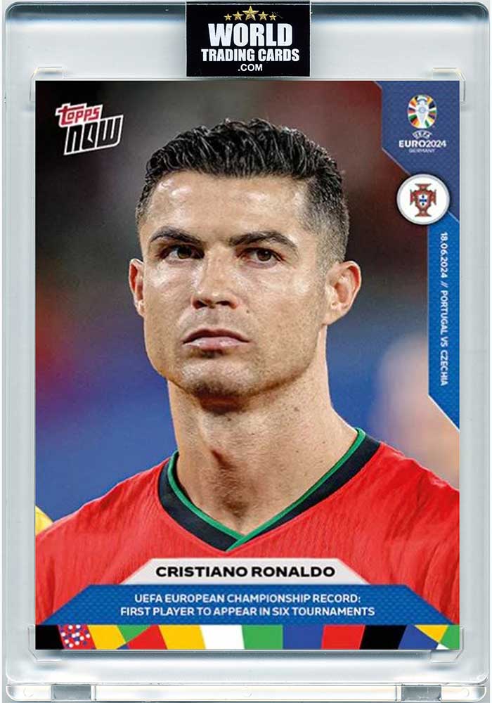 Cristiano Ronaldo - 2024 - Topps Now Euro - Portugal - #015 - World Trading Cards - Tarjeta Fútbol - Cromos Pristine 10