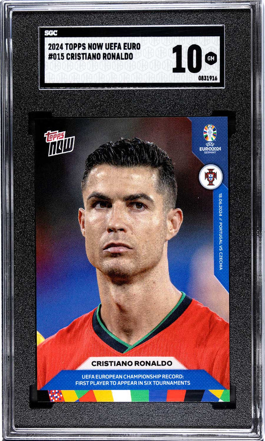 Cristiano Ronaldo - 2024 - Topps Now Euro - Portugal - #015 - SCG 10 - World Trading Cards - Football Card - Chrome Graded