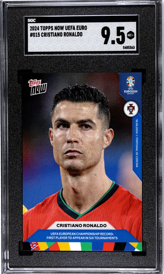Cristiano Ronaldo - 2024 - Topps Now Euro - Portugal - #015 - SCG 9.5 - World Trading Cards - Football Card - Chrome Graded