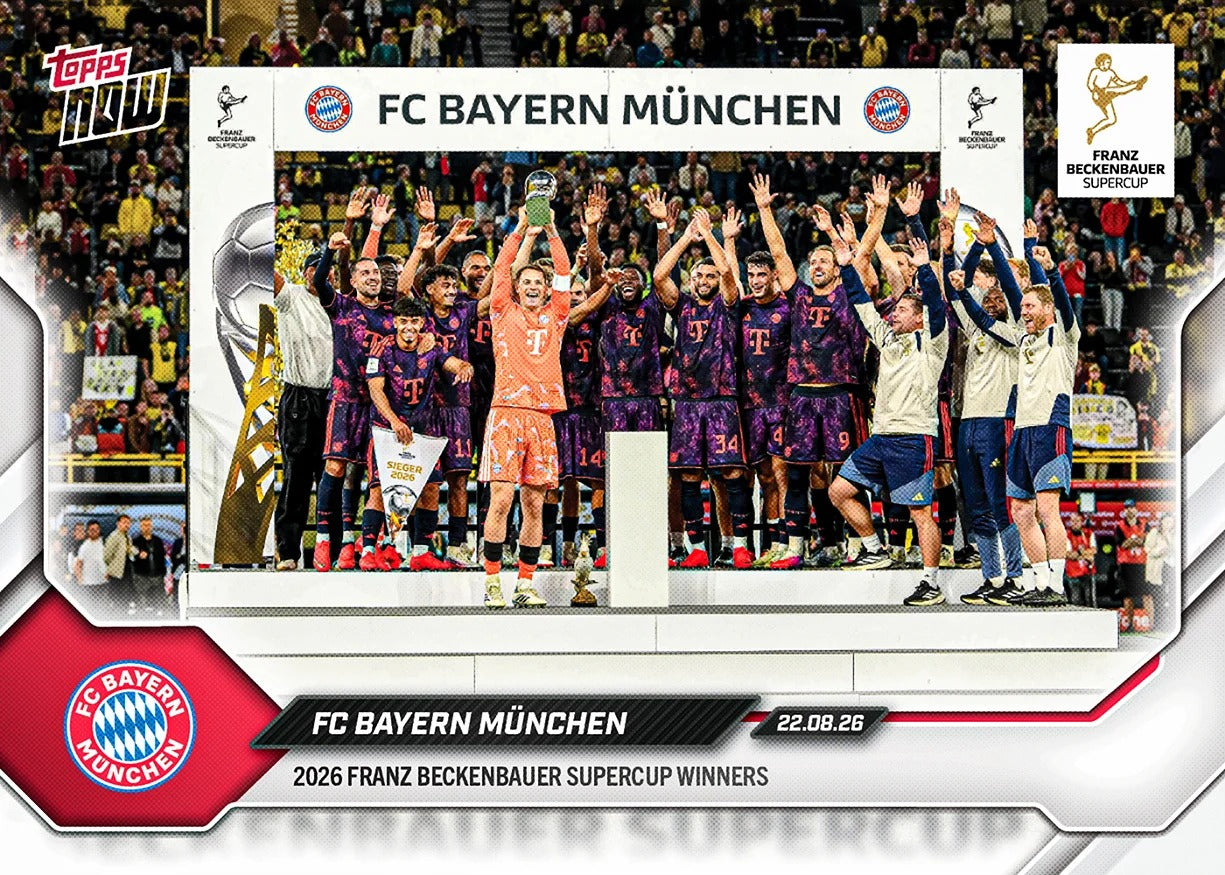 2026-27 | Topps | Now | Bundesliga | #001 | FC Bayern München | Base | PREORDEN | ENVÍO 30 días aproximadamente desde la fecha de compra.
