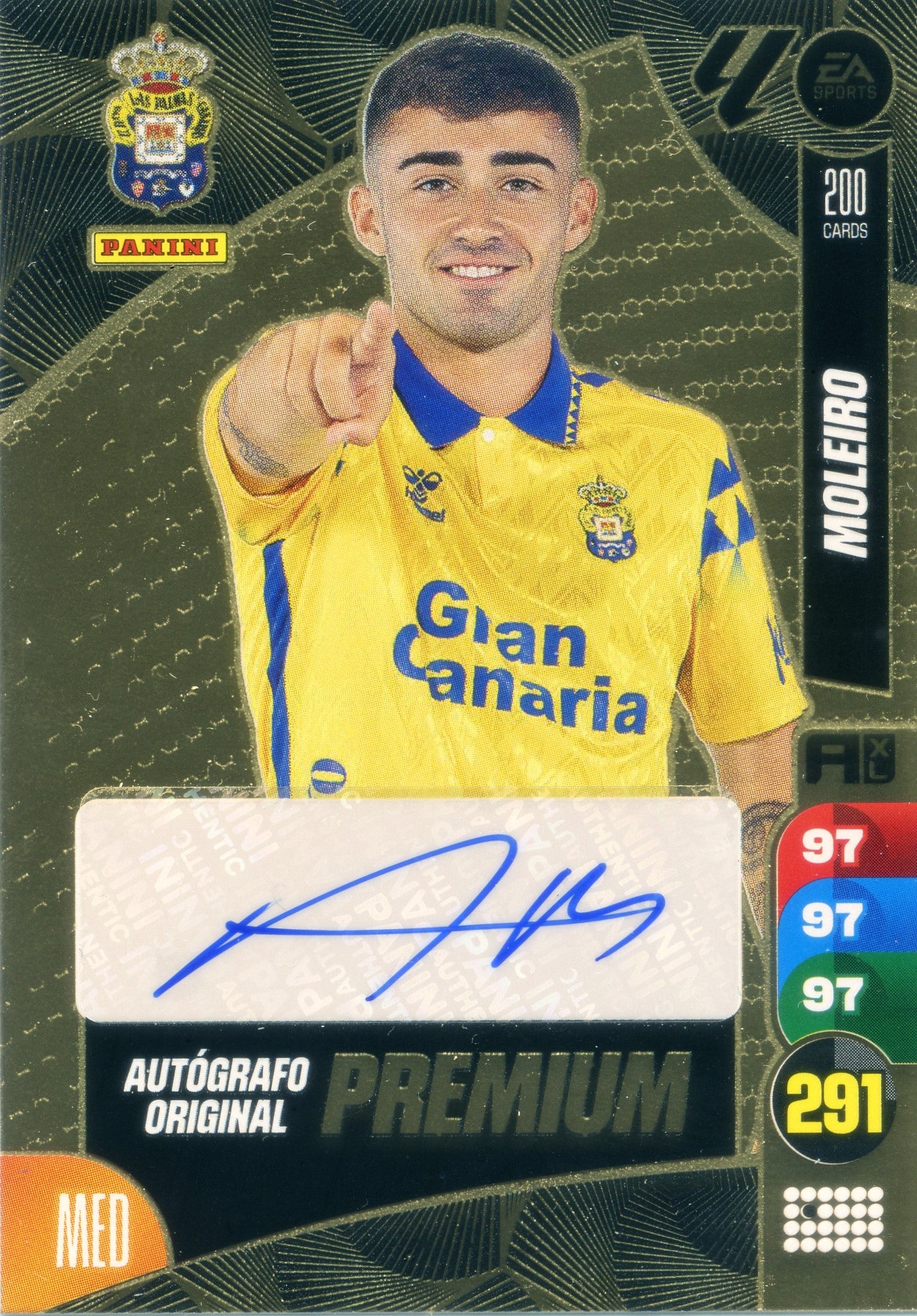 Panini Adrenalyn XL La Liga 2024/2025 - PREMIUM ORIGINAL AUTOGRAPH - MOLEIRO - LAS PALMAS - 1st Edition, RAW Chrome