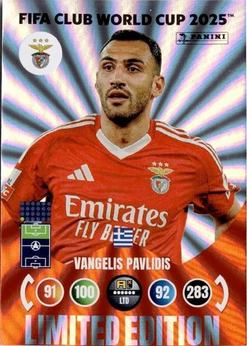 Vangelis Pavlidis - SL Benfica - #LE-VP - RARE / Limited Edition | FIFA Club World Cup 2025 Adrenalyn XL - Edición Portuguesa - Cromo de Fútbol | Singles Cards
