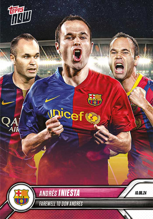 Andrés Iniesta - 2024 - Topps Now - UCL - Barcelona - Farewel to Don Andres - #002 - World Trading Cards - Football Card - RAW Trading Card