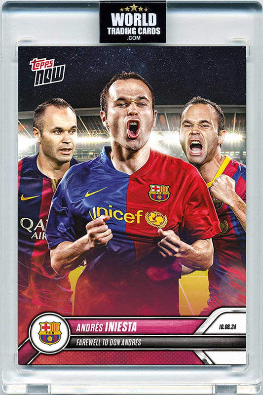 Andrés Iniesta - 2024 - Topps Now UCL - Barcelona - Farewel To Don Andres - #002 - World Trading Cards - Football Card - Pristine 10 Stickers