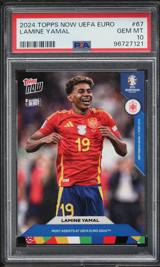 Lamine Yamal - 2024 - Topps Now Euro 2024 - Spain - Rookie - PSA 10 - #067 - World Trading Cards - Football Card - Graded Trading Card