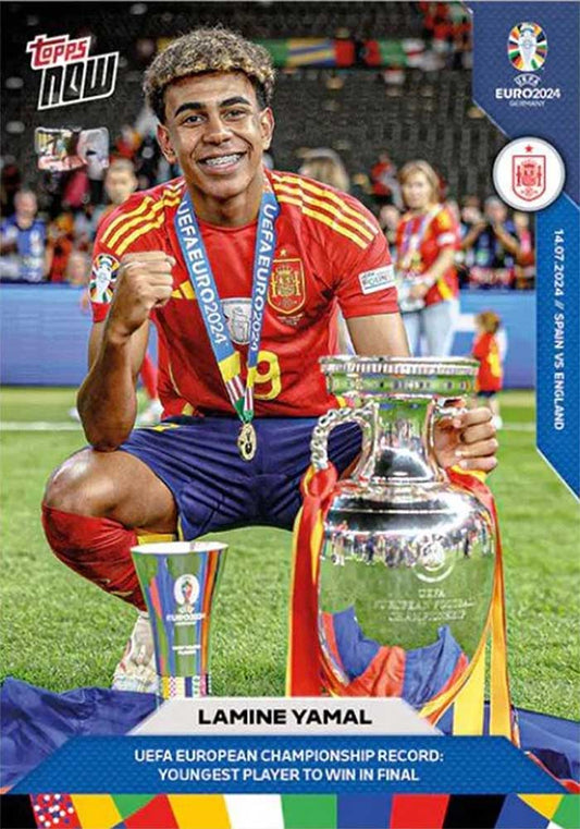 Lamine Yamal - 2024 - Topps Now - Euro 2024 - Spain - Record Youngest Player to Win a Final - #66 - World Trading Cards - Football Card - RAW Trading Card