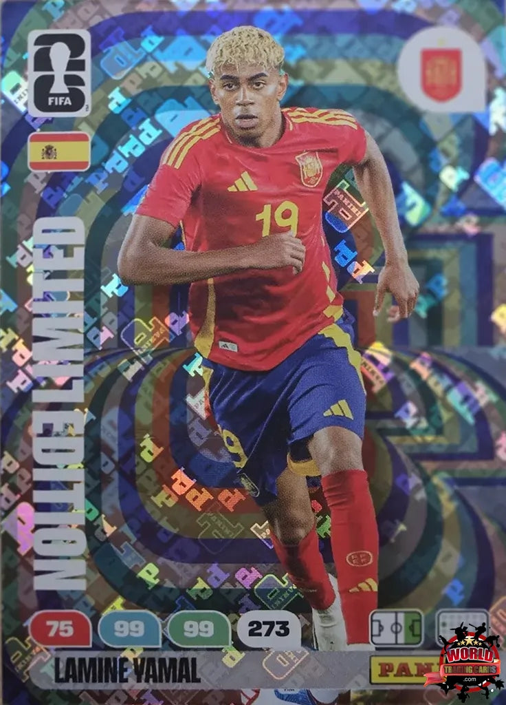 Soccer Trading Card-Lamine Yamal-Spain-Panini Adrenalyn XL Fifa World Cup 2026-LEH10-Holographic Limited Edition