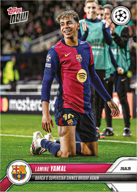 Lamine Yamal - 2024 - Topps Now UCL - Barcelona - UCL - #092 - World Trading Cards - Tarjeta Fútbol - Cromo RAW