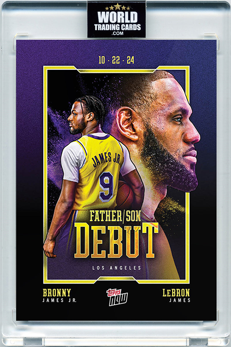 Lebron James / Bronny James - 2024 - Topps Now Basketball - Father and Son 1st time - #001 - World Trading Cards - Basketball Card - Pristine 10 Cards