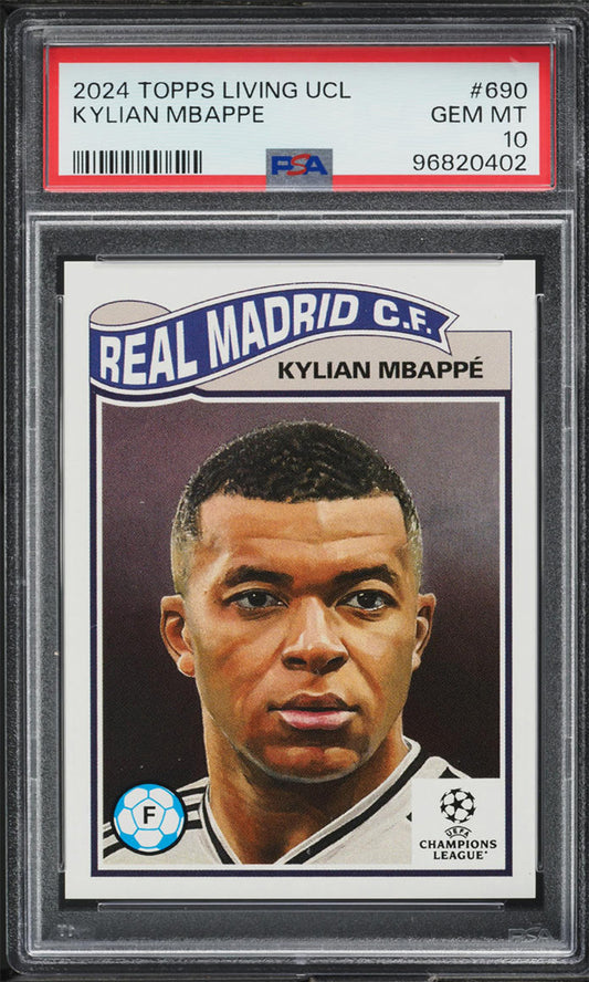 Kylian Mbappe - 2024 - Topps Living Set UCL - Real Madrid - PSA 10 - #690 - World Trading Cards - Football Card - Chrome Graded