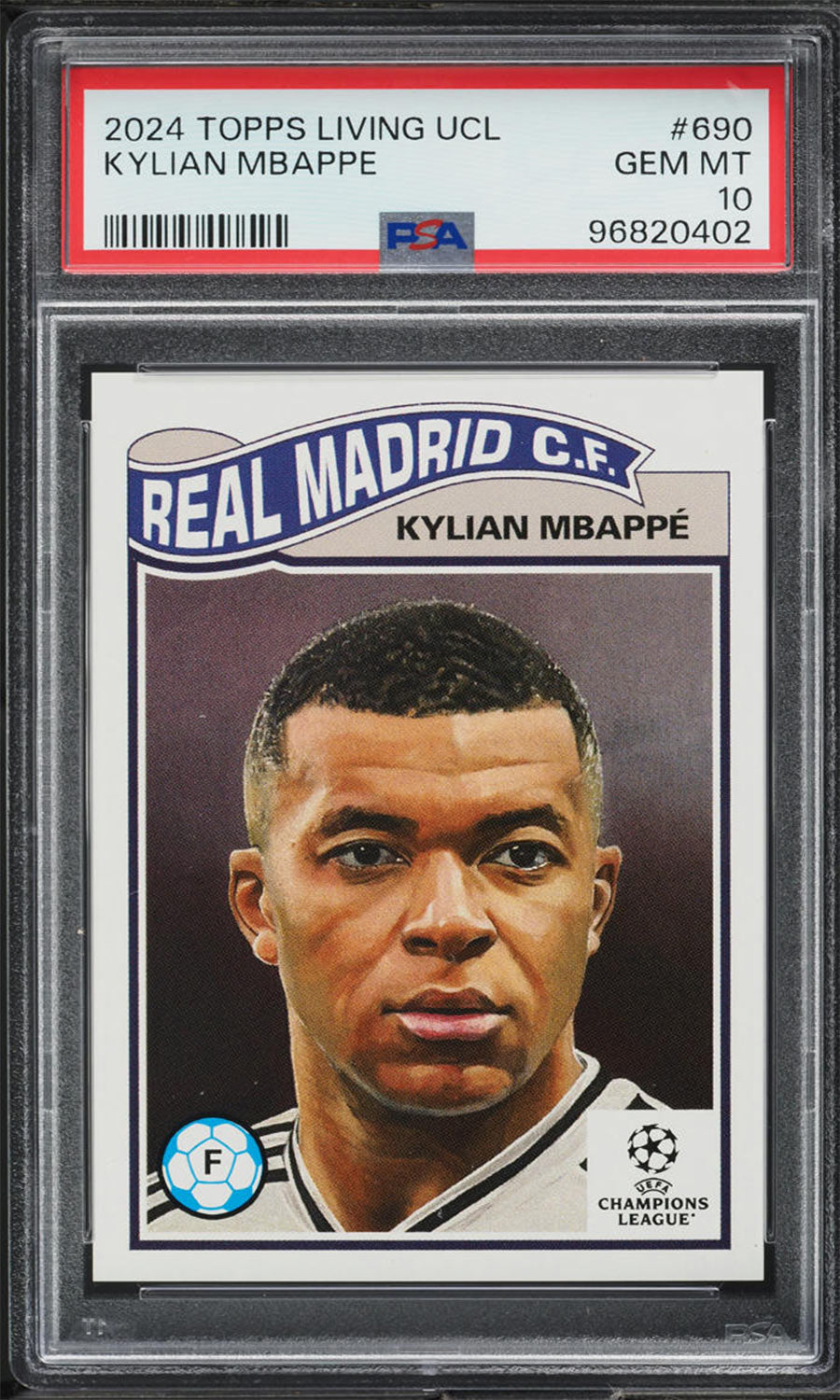 Kylian Mbappe - 2024 - Topps Living Set UCL - Real Madrid - PSA 10 - #690 - World Trading Cards - Football Card - Chrome Graded