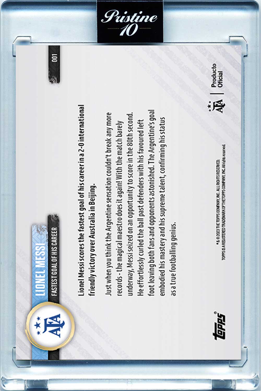 Lionel Messi - 2024 - Topps Now - #001 - Argentina - World Trading Cards - Tarjeta Fútbol - Cromos Pristine 10