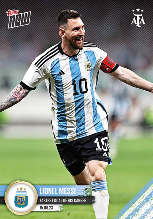 Lionel Messi - 2024 - Topps Now - #001 - Argentina - World Trading Cards - Tarjeta Fútbol - Cromo RAW
