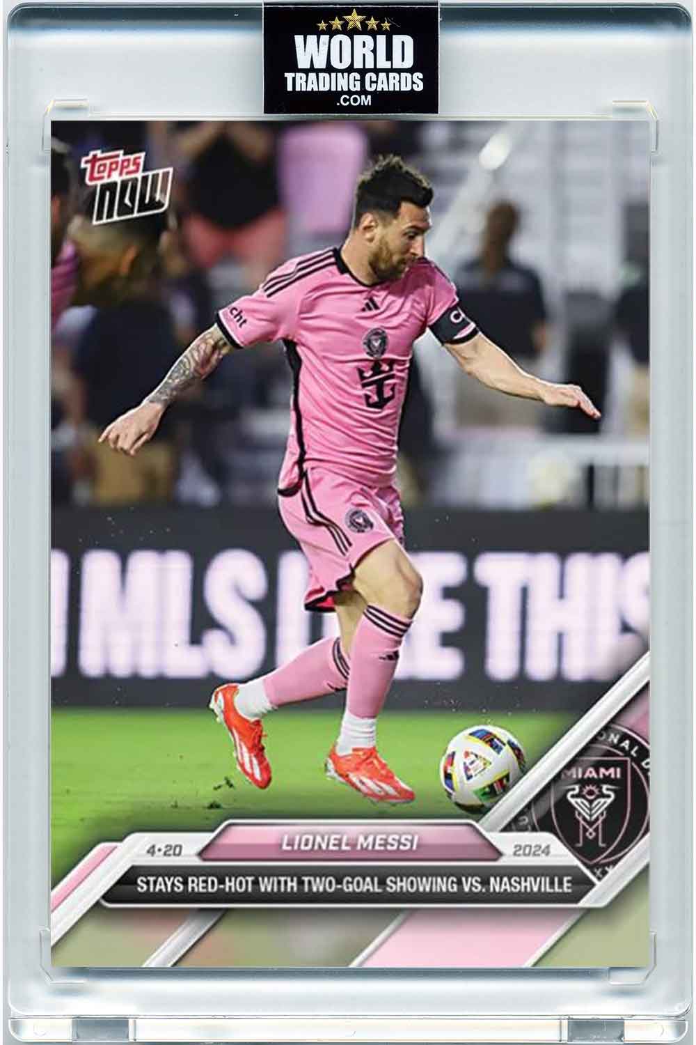 Lionel Messi - 2024 - Topps Now MLS - #038 - Inter Miami - World Trading Cards - Tarjeta Fútbol - Cromos Pristine 10