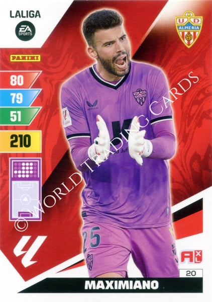 Cromo Trading Card Fútbol-Maximiano-Almeria-Panini Adrenalyn XL 2023-2024-#020-Básico