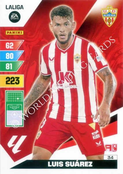 Cromo Trading Card Fútbol-Luis Suarez-Almeria-Panini Adrenalyn XL 2023-2024-#034-Básico
