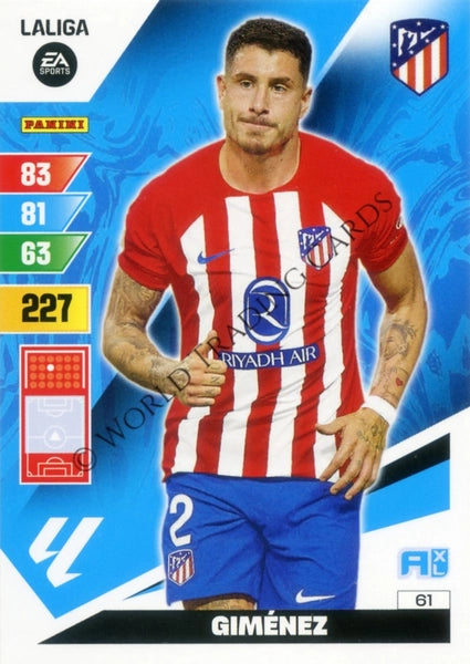 Cromo Trading Card Fútbol-Gimenez-Atletico de Madrid-Panini Adrenalyn XL 2023-2024-#061-Básico