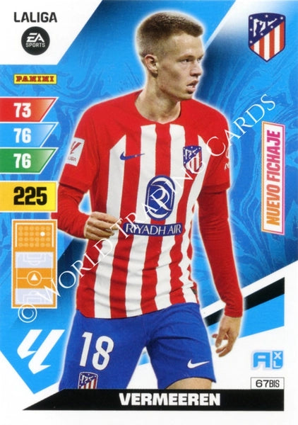 Cromo Trading Card Fútbol-Vermeeren-Atletico de Madrid-Panini Adrenalyn XL 2023-2024-#067bis-Básico