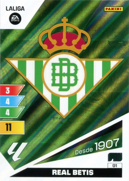 Cromo Trading Card Fútbol-Escudo-Betis-Panini Adrenalyn XL 2023-2024-#091-Básico