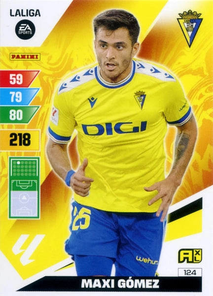 Cromo Trading Card Fútbol-Maxi Gomez-Cadiz-Panini Adrenalyn XL 2023-2024-#124-Básico