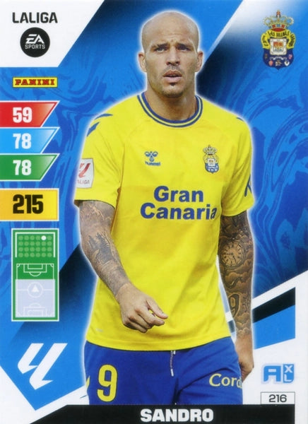 Cromo Trading Card Fútbol-Sandro-Las Palmas-Panini Adrenalyn XL 2023-2024-#216-Básico