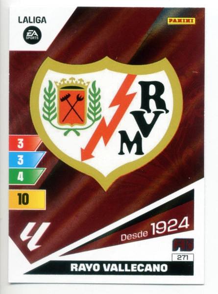 Cromo Trading Card Fútbol-Escudo-Rayo Vallecano-Panini Adrenalyn XL 2023-2024-#271-Básico