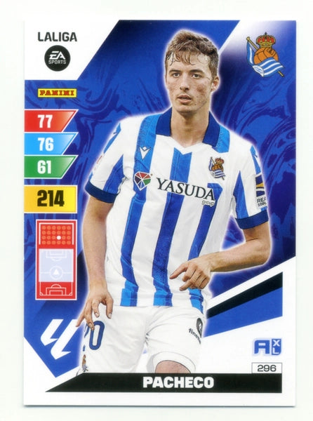 Cromo Trading Card Fútbol-Pacheco-Real Sociedad-Panini Adrenalyn XL 2023-2024-#296-Básico