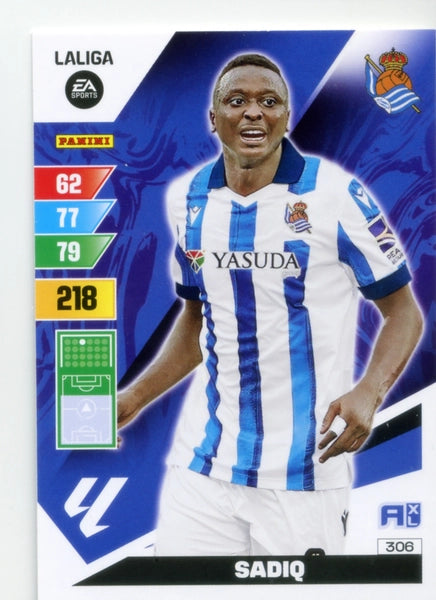 Cromo Trading Card Fútbol-Sadiq-Real Sociedad-Panini Adrenalyn XL 2023-2024-#306-Básico