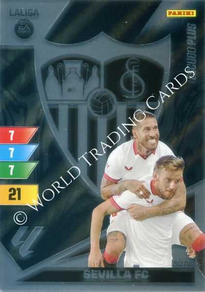 Cromo Trading Card Fútbol-Escudo Plus-Sevilla-Panini Adrenalyn XL 2023-2024-#307bis-Básico