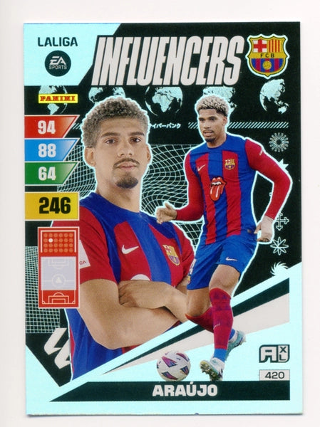 Cromo Trading Card Fútbol-Araujo-Barcelona-Panini Adrenalyn XL 2023-2024-#420-Influencers