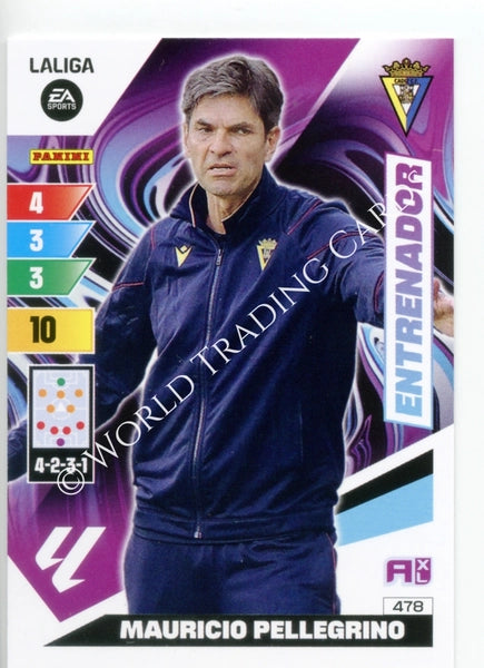 Cromo Trading Card Fútbol-Mauricio Pellegrino-Cadiz-Panini Adrenalyn XL 2023-2024-#478-Entrenador