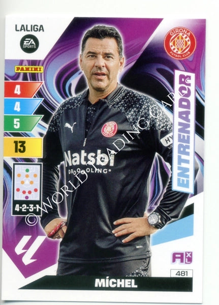 Cromo Trading Card Fútbol-Michel-Girona-Panini Adrenalyn XL 2023-2024-#481-Entrenador