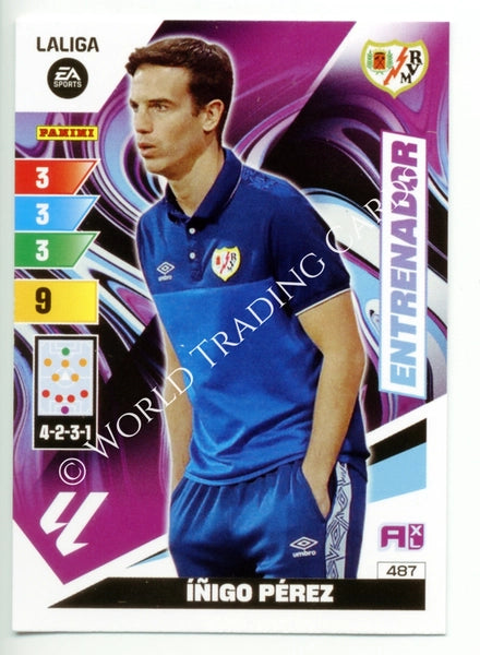 Cromo Trading Card Fútbol-inigo Perez-Rayo Vallecano-Panini Adrenalyn XL 2023-2024-#487-Entrenador