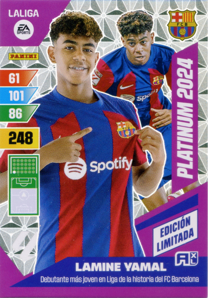 Panini Adrenalyn XL La Liga 2023/2024 - Lamine Yamal, Platinum 2024, Edición Limitada