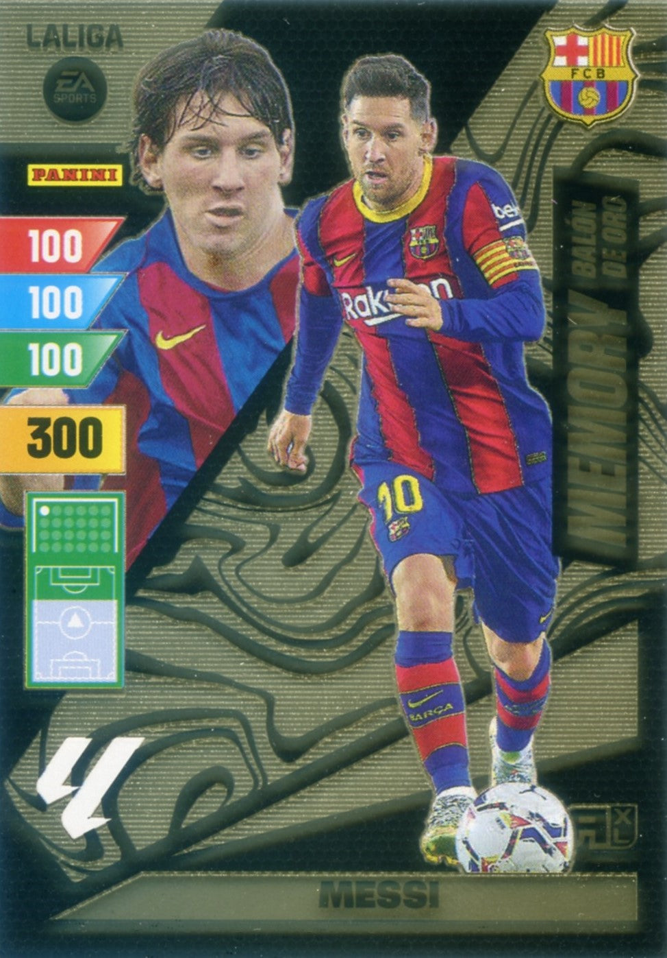 Panini Adrenalyn XL La Liga 2023/2024 - Lionel Messi, Memory Balón de Oro, Cromo RAW