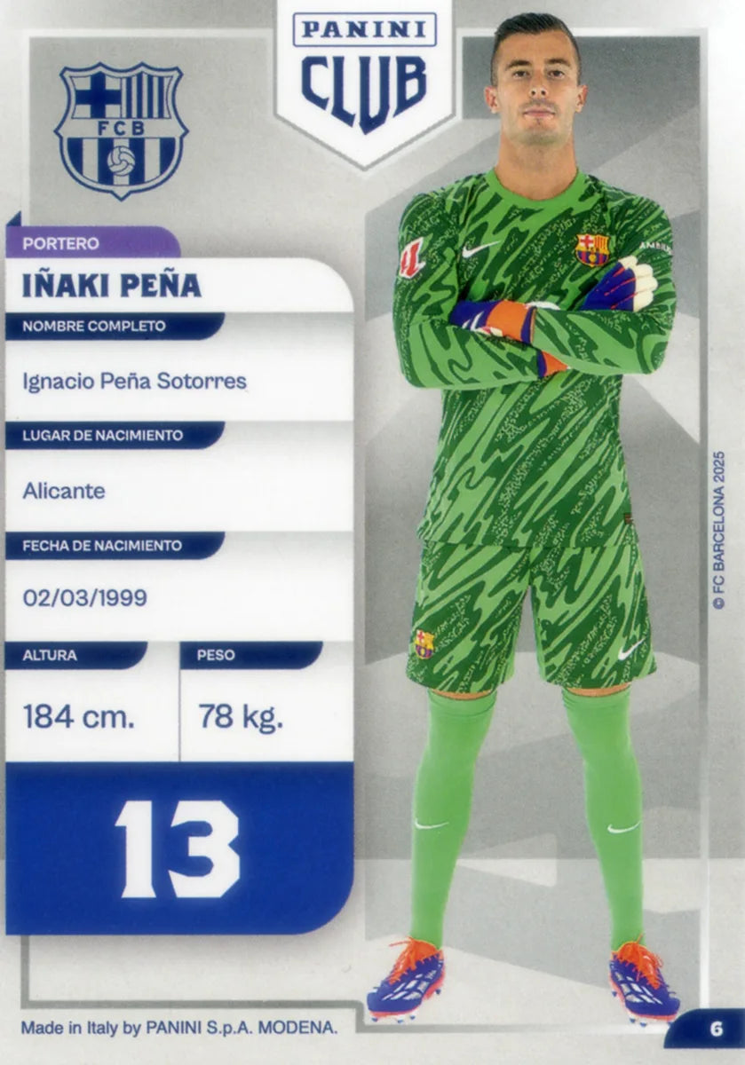 Panini Club FC Barcelona 2024-2025 #006 - Iñaki Peña (FC Barcelona) ADN