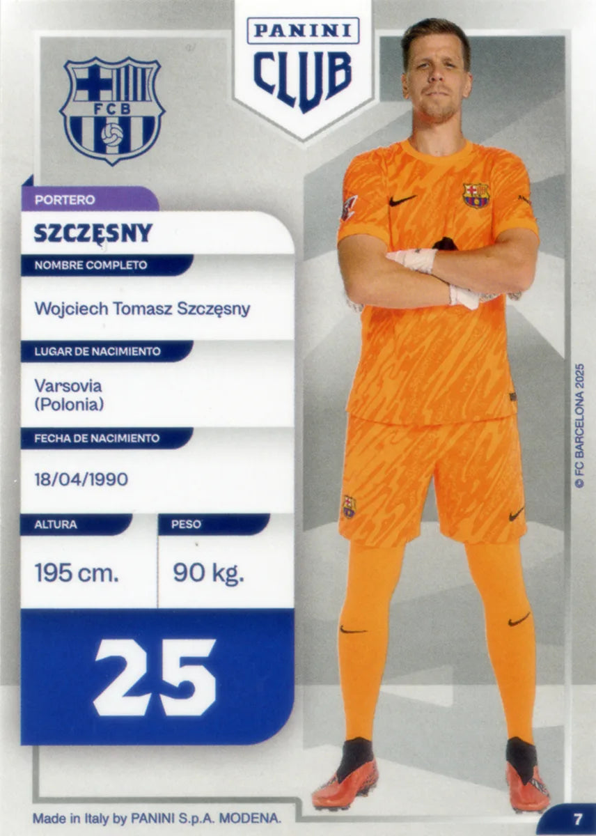 Panini Club FC Barcelona 2024-2025 #007 - Szczesny (FC Barcelona) ADN