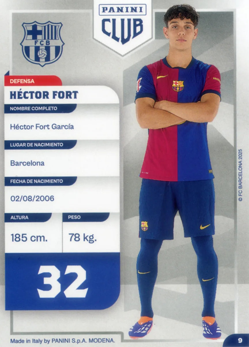 Panini Club FC Barcelona 2024-2025 #009 - Héctor Fort (FC Barcelona) ADN
