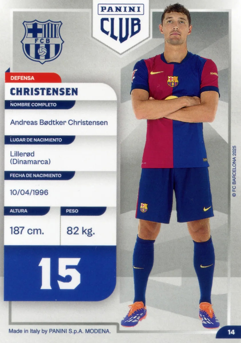 Panini Club FC Barcelona 2024-2025 #014 - Christensen (FC Barcelona) DNA