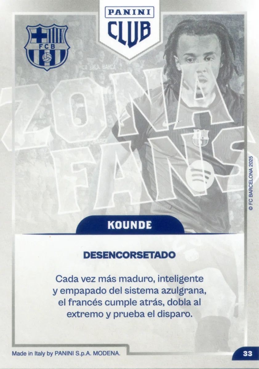 Panini Club FC Barcelona 2024-2025 #033 - Kounde (FC Barcelona) FANS ZONE