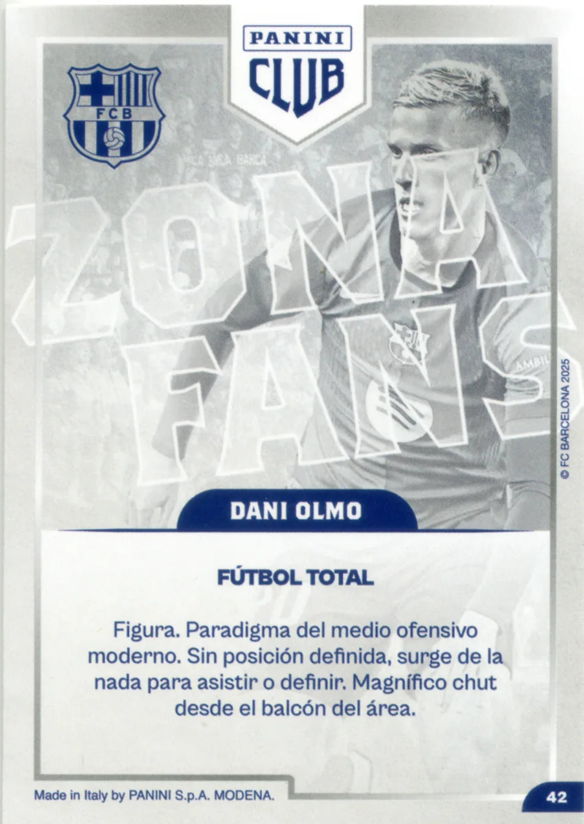 Panini Club FC Barcelona 2024-2025 #042 - Dani Olmo (FC Barcelona) FANS AREA