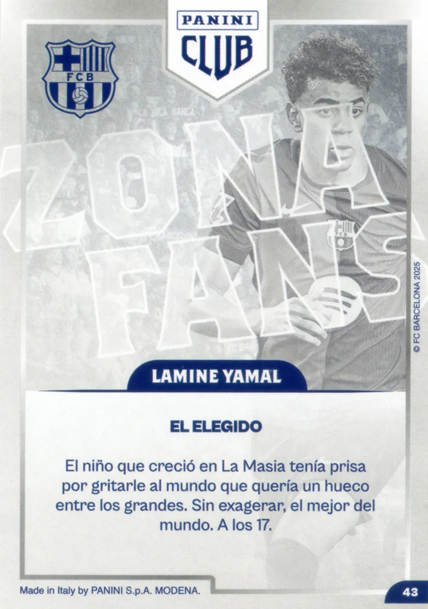 Panini Club FC Barcelona 2024-2025 #043 - Lamine Yamal (FC Barcelona) FANS ZONE