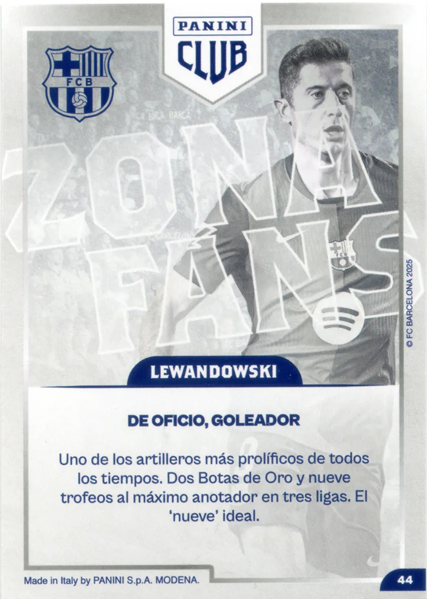 Panini Club FC Barcelona 2024-2025 #044 - Lewandowski (FC Barcelona) FANS AREA
