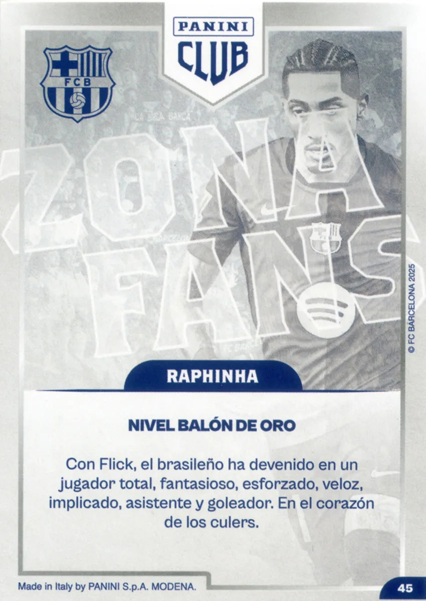 Panini Club FC Barcelona 2024-2025 #045 - Raphinha (FC Barcelona) FANS ZONE