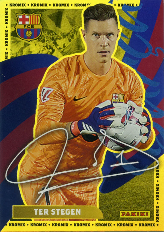 Panini Club FC Barcelona 2024-2025 #K32 - Ter Stegen (FC Barcelona) KROMIX FIRMADO
