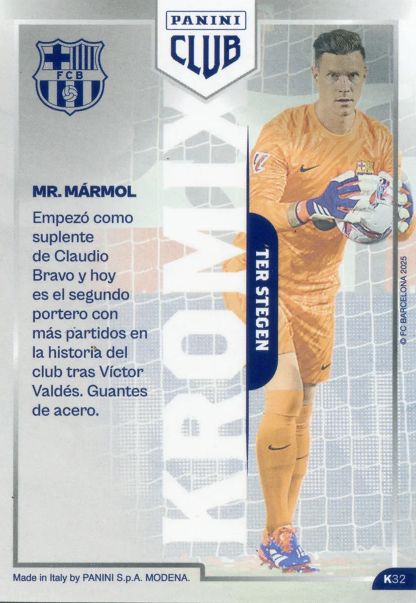 Panini Club FC Barcelona 2024-2025 #K32 - Ter Stegen (FC Barcelona) KROMIX SIGNED