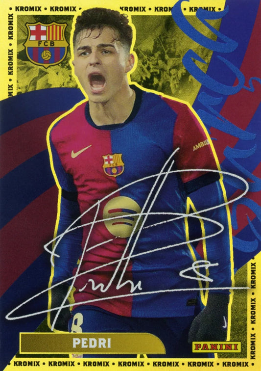 Panini Club FC Barcelona 2024-2025 #K40 - Pedri (FC Barcelona) KROMIX FIRMADO