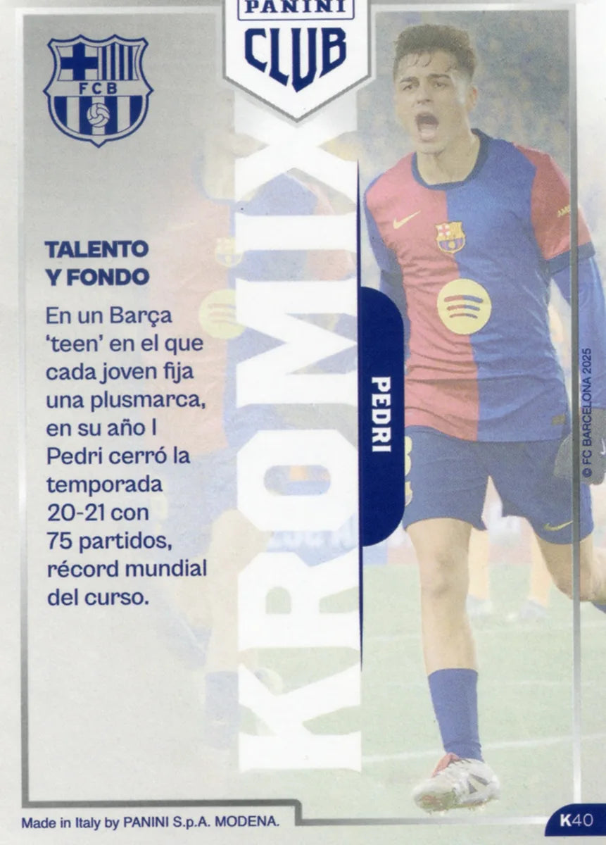 Panini Club FC Barcelona 2024-2025 #K40 - Pedri (FC Barcelona) KROMIX SIGNED